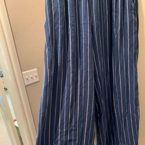 Striped wide leg pants
